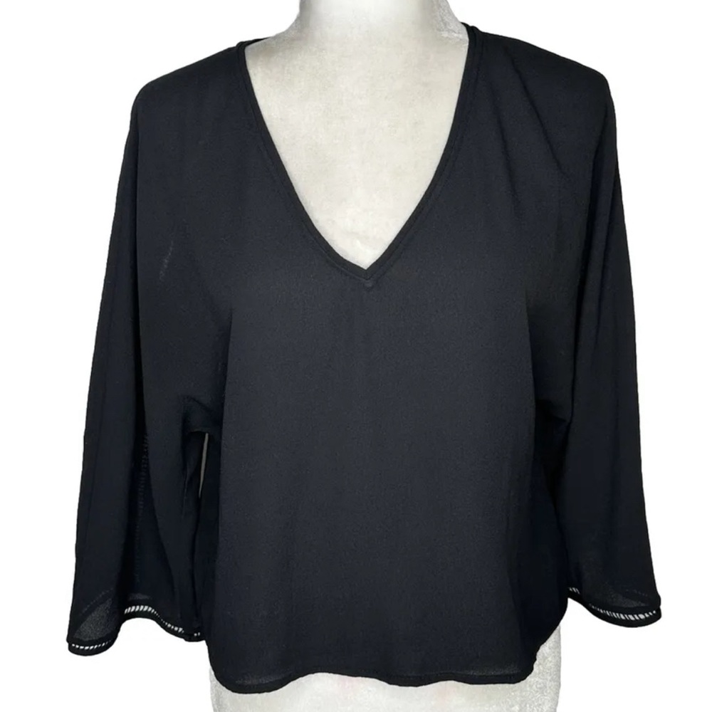 Scotch & Soda Madison Scotch Pour L’ete . Black Top Size 1 . 3/4 Sleeve